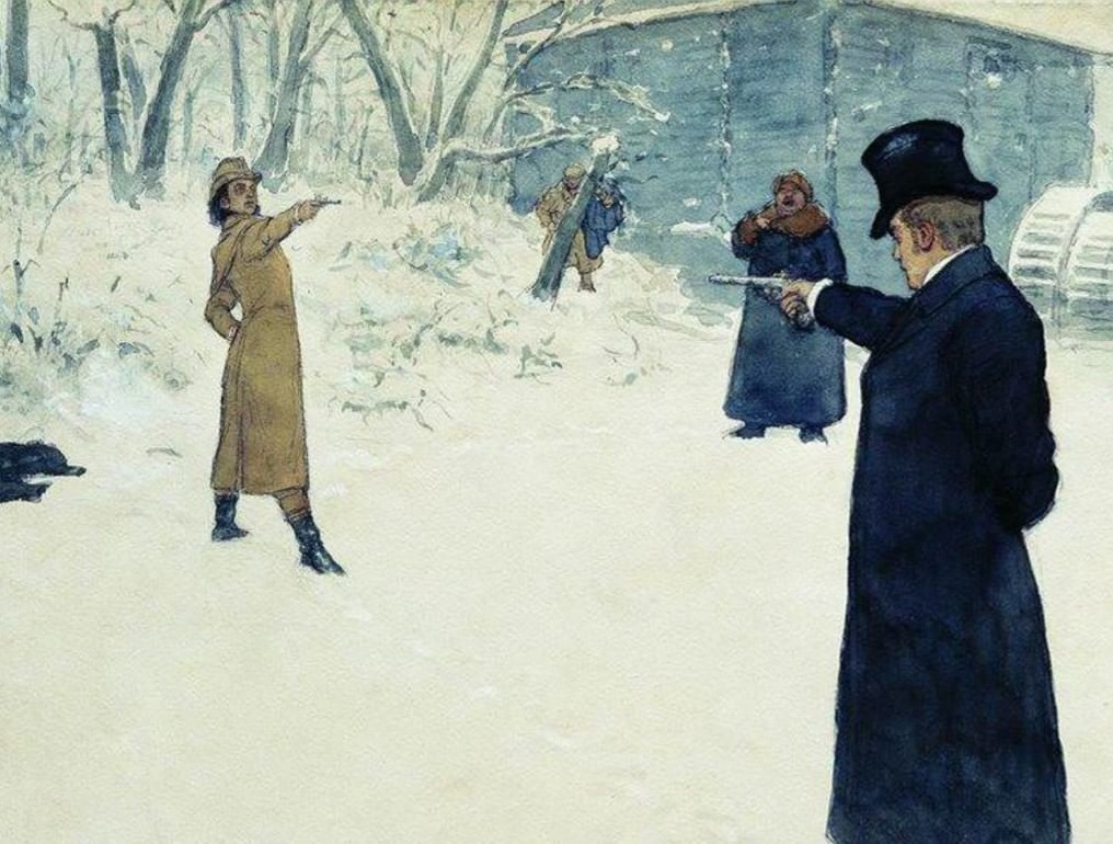 Дуэль Пушкина картина Репина.